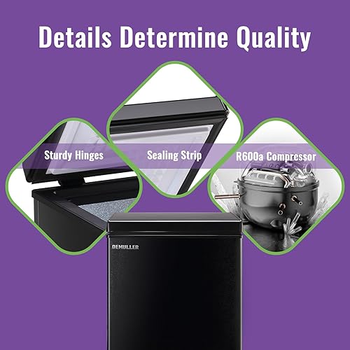 Miniatura 4 de Congelador de pecho profundo, mini congelador con pantalla de visualización electrónica, congelador de puerta superior independiente, termostato