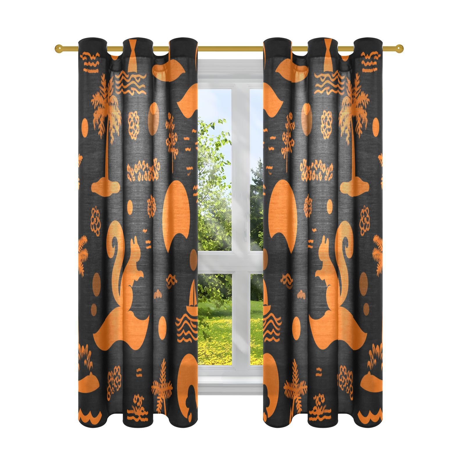 Rideaux transparents occultant les regards voilage orange 160x132