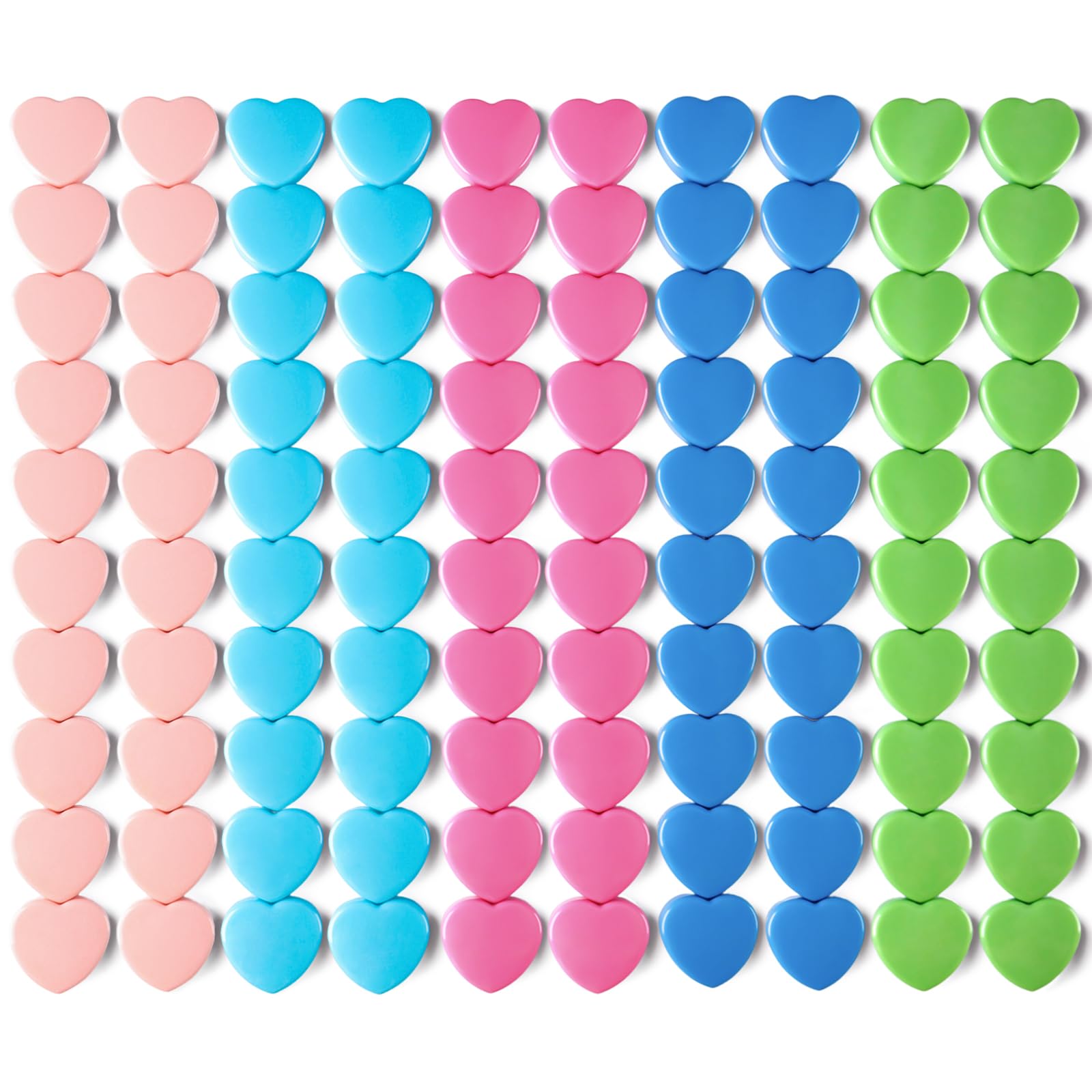 DUJEQM Fridge Magnets - 100 Pcs Heart Strong Magnet, Decorative Small magnets for Whiteboard, Crafts & Notice Boards - Heavy Duty Magnets Cute Mini Magnet for Adults, Office, Kitchen, School, 5 Colors