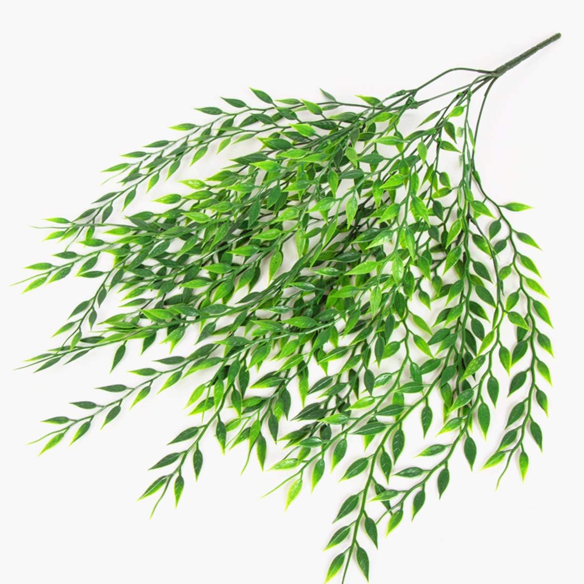 PASYOU Artificial Willow, Plastic Plants Greenery Leaves Fake Hanging Vine Faux Ivy for Home Indoor Outdoor Garden Door Wall DIY Basket Planter Filler Wedding Party Decoration UV Resistant - 4 Pack - Image 9
