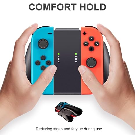 Gepicest Switch Accessories Grip Holder for Switch Controller Compatible with Switch Handheld Remote, Kit Set Grips Holder for Dual Remote Controller Black 2 Packs