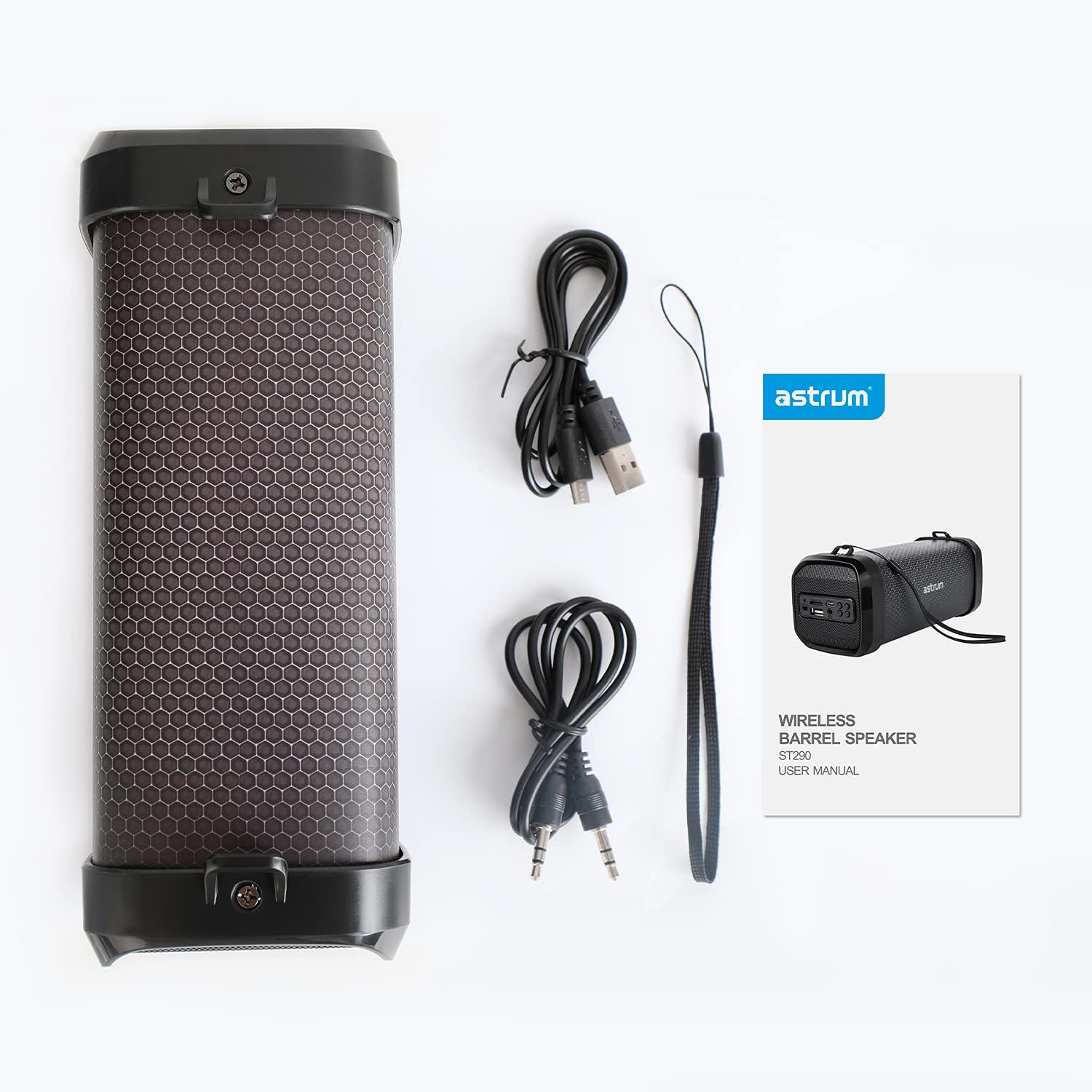 Free Shipping 🛒 Astrum ST290 Wireless Portable Bluetooth Barrel Speaker 3W with USB/Micro SD Card/FM/AUX in…