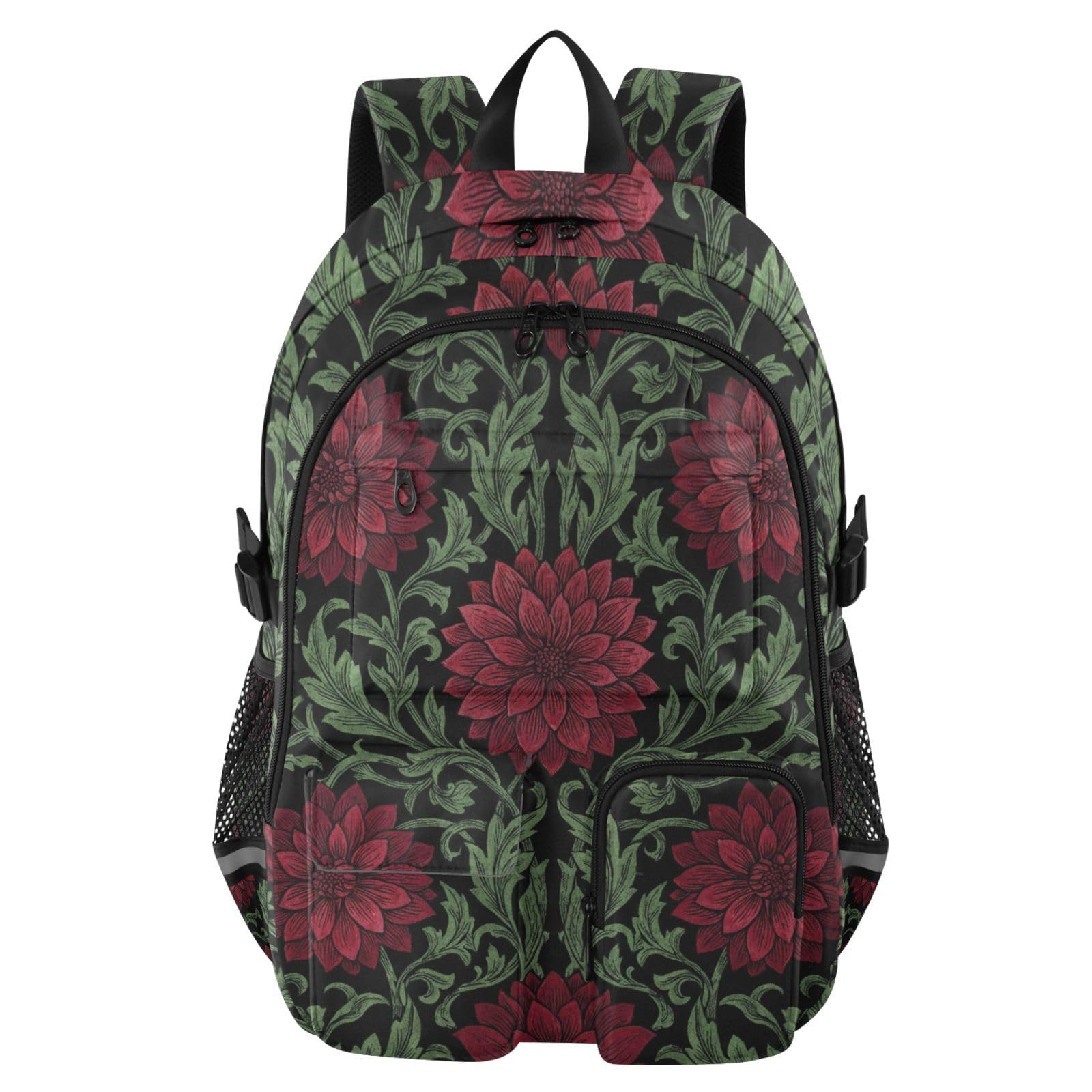 Mochilas de viaje William Morris dalias rojas para organizar tu equipaje sin pesar de más 8