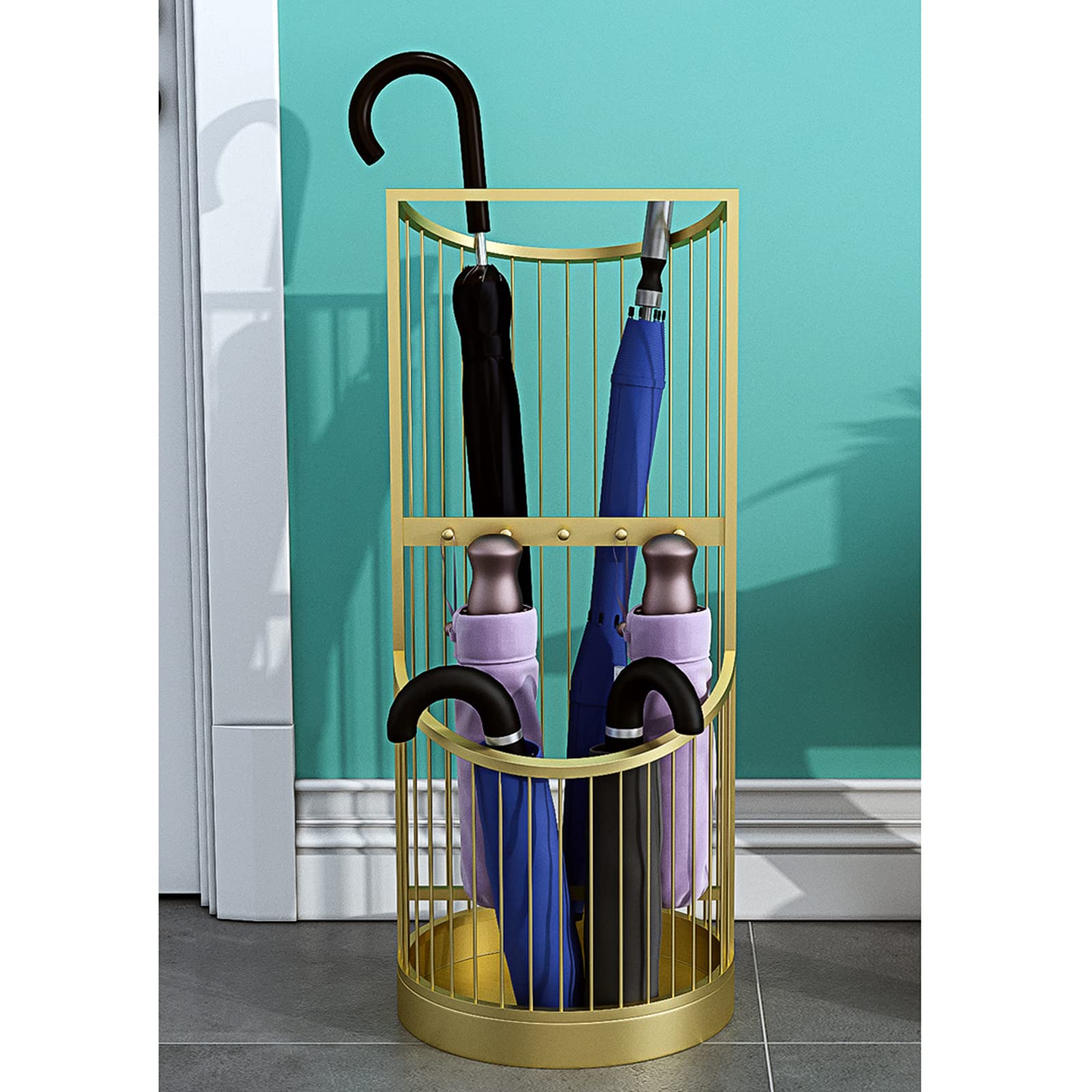 北欧スタイルの金属製傘立てラック、シンプルな錬鉄製の防錆傘ホルダー