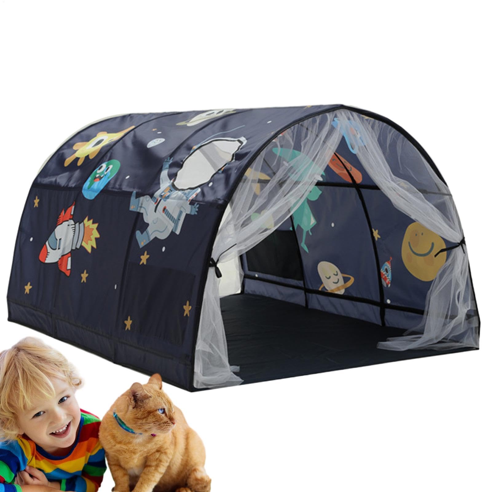 Tiendas de campaña para niños pequeños - Tienda de campaña tipo túnel para juegos infantiles para niños pequeños, Tienda de campaña con mosquitera para cama para niños | Cama con dosel Dream Privacy S