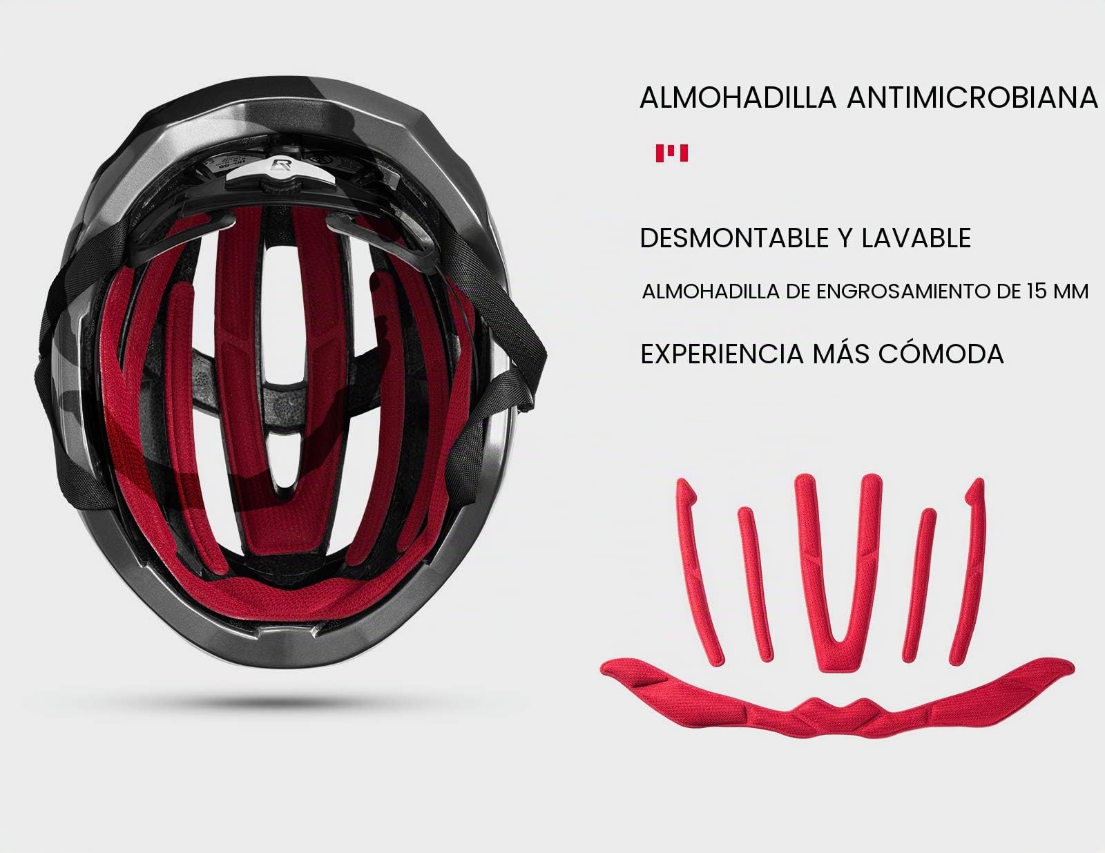 ROCKBROS Casco Adulto Bicicleta Montaña Carretera MTB Ajustable 55-61 cm, Unisex