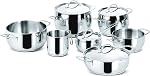 Lagostina Moderna 12-Piece Stainless Steel Cookware Set, Commercial Capsule Base, Induction Safe Pots and Pan Set Includes Saucepan, Casserole, Dutch Oven & Lids, Oven Safe up to 400°F / 204ºC