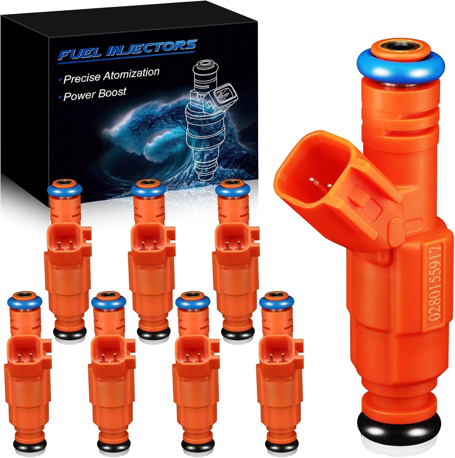 Upgraded 0280155917 Fuel Injectors Fits For:-Ford Crown Victoria 2003-2004 4.6L V8, For:-Mercury Grand Marquis 4.6L V8, For:-Lincoln Town Car 2003-2004 4.6L V8 (set of 8)