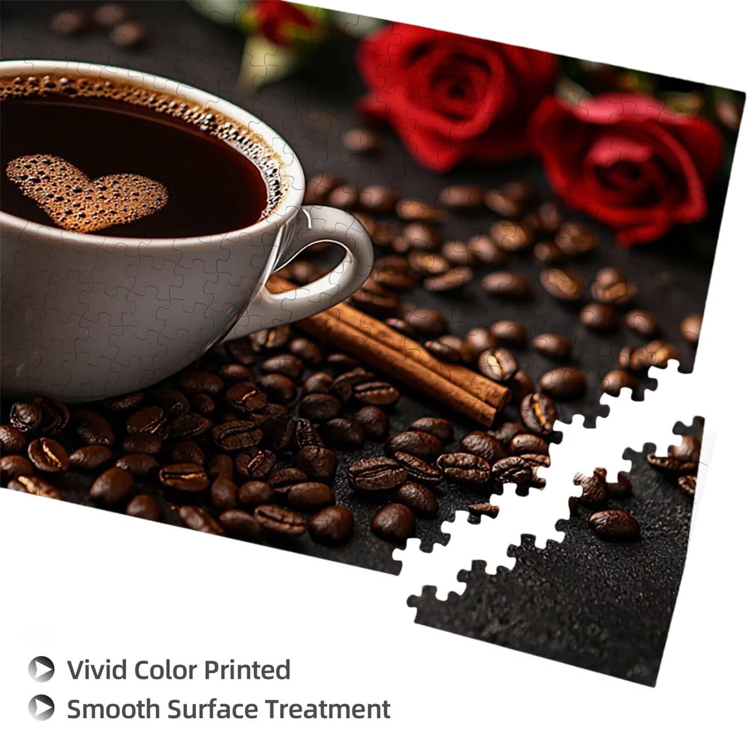 Puzzle dla dorosłych 1100 elementów, puzzle z różaną kawą, dla dorosłych klasyczne puzzle i od 14 lat junior, rodzinna rozrywka domowa puzzle prezent 87x42cm l-683