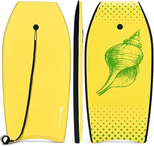 Goplus Boogie Boards para playa, 41, 37, 33 pulgadas, tablero de cuerpo ligero con núcleo EPS, cubierta XPE, parte inferior lisa de HDPE, correa de