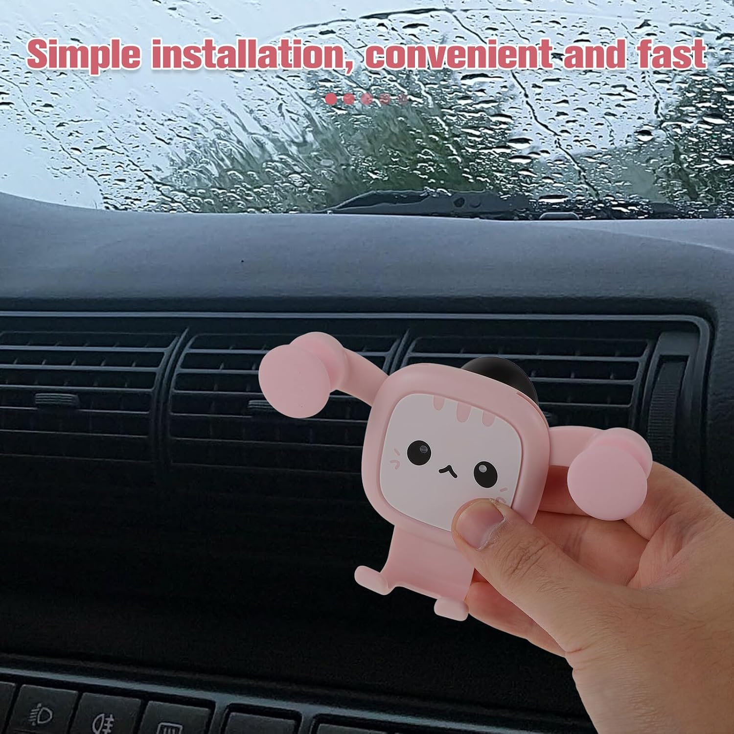 Baluue Car Phone Mount Air Vent Clip Holder Cute Cat Cradle Universal Car Vent Phone Stand for Navigation and Accessories image 4