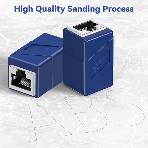 Miniatura 6 de ecjtu Acoplador RJ45 paquete de 10 adaptadores Ethernet hembra a hembra modulares de 8 pines rectos conectores de red para cable Ethernet