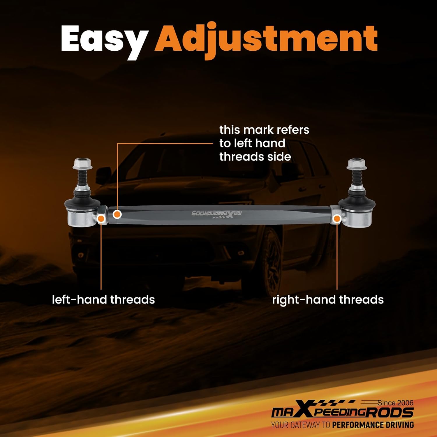 maXpeedingrods Universal Adjustable Sway Bar End Links 280mm-330mm | M10 Stud w/12 mm Spacer Washer