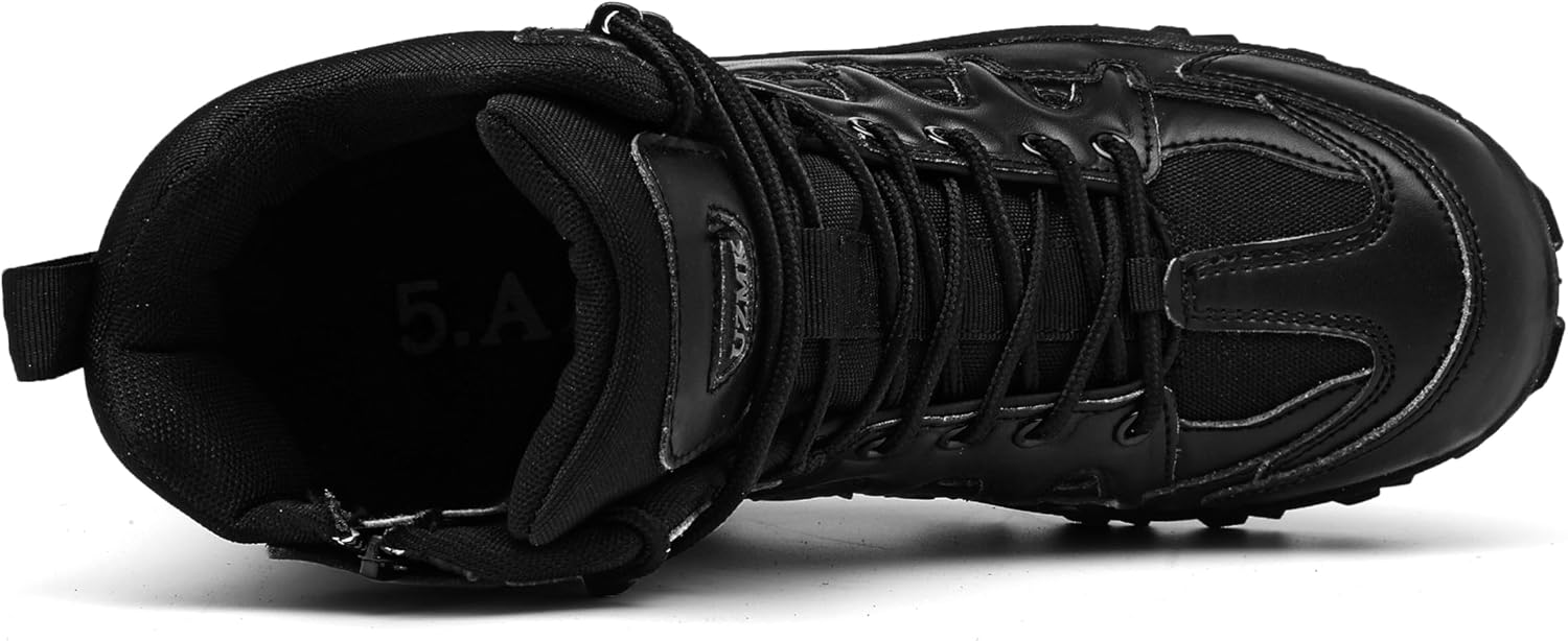 outdoor hiking boots tactical shoes men's tactical combat boots, side zipper, lace up design, high top