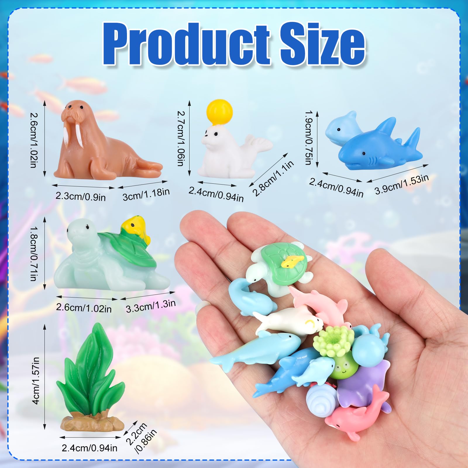 40 Mini Figurine Oceano In Resina - 20 Stili Di Animali Marini (Axolotl, Tartaruga, Squalo, Polpo) Per Bomboniere, Casa Delle Bambole, Decorazioni