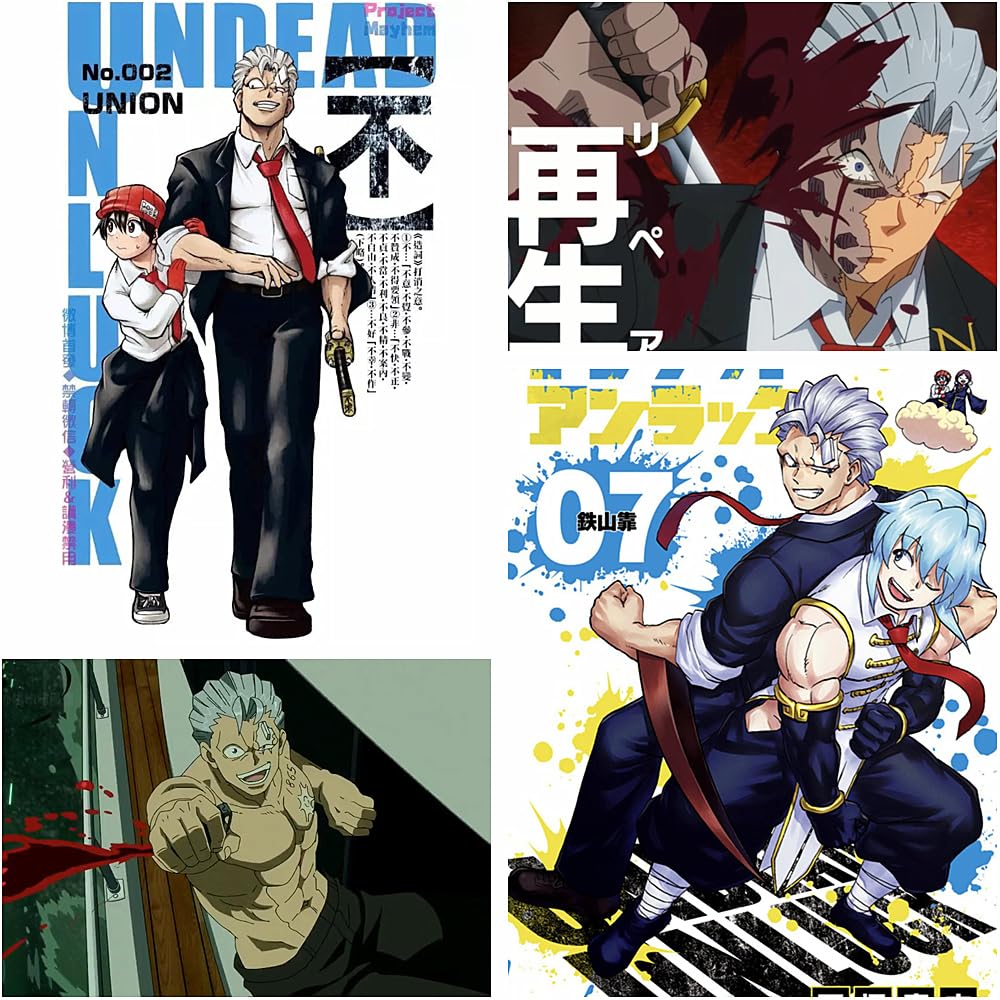 Charous Anime Manga Undead Unluck Cosplay Undead Undead Kostüm, Unisex-Uniform-Set für Festivals, Aufführungen, Cosplay, Geschenk