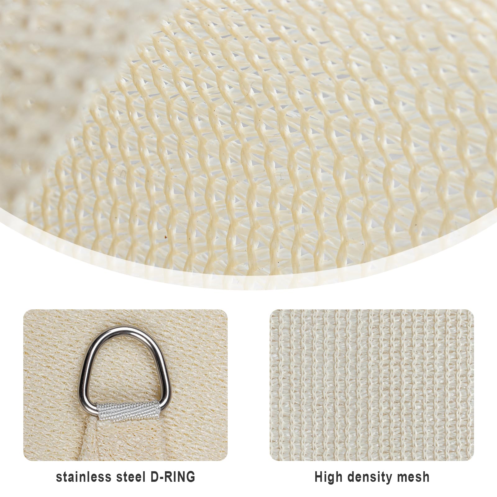 Sunnylaxx 3x4m Tenda a Vela Ombreggiante,Rettangolare,Crema