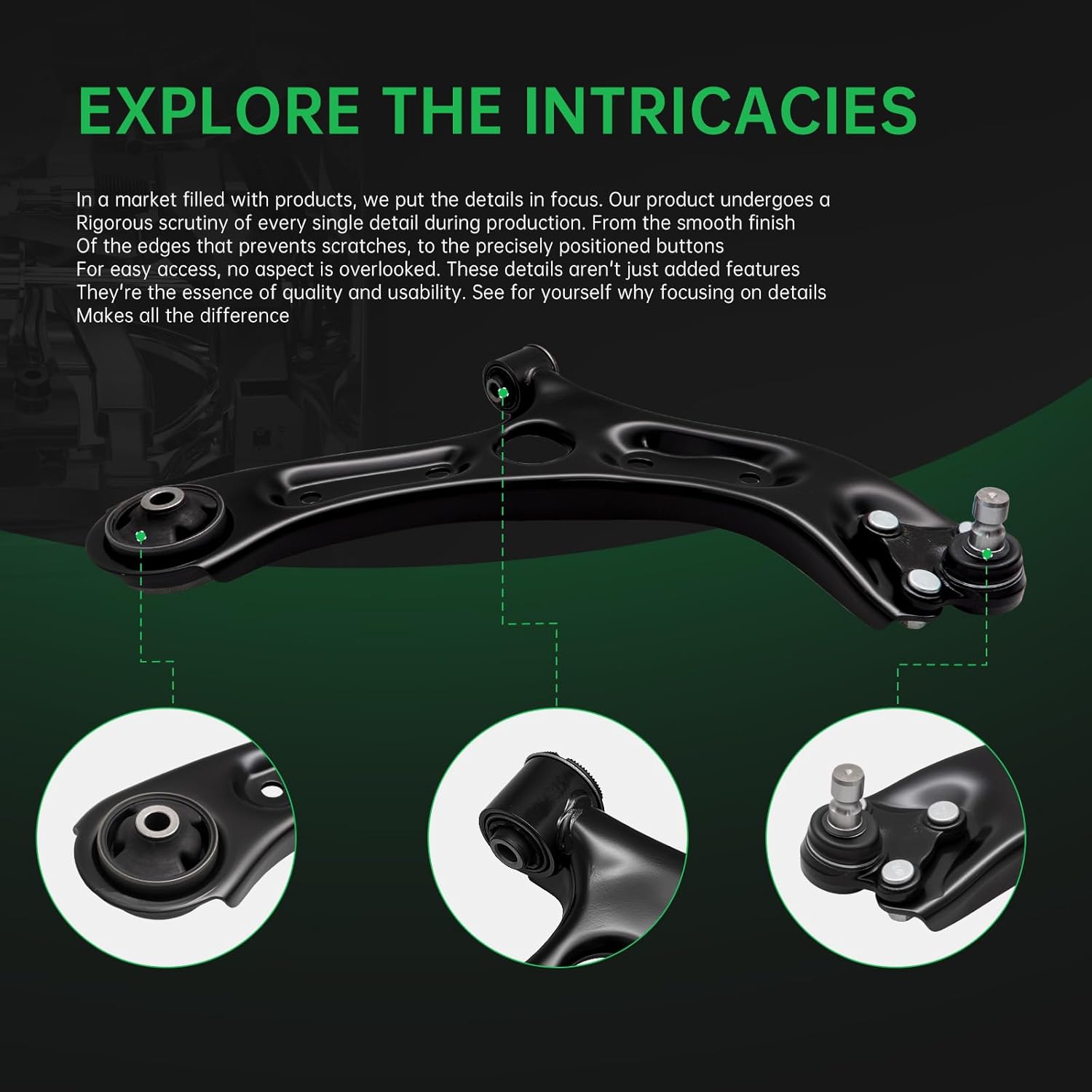 AUQDD 10Pc Front Suspension Kit (No Hybrid) Fit For 16-18 Ki-a Optima, 15 Hy-undai Sonata, 2 Lower Control Arm w/Ball Joint, Sway Bar Link, Outer Inner Tie Rod End (# 526-959 K750792 EV801307 MS90660)