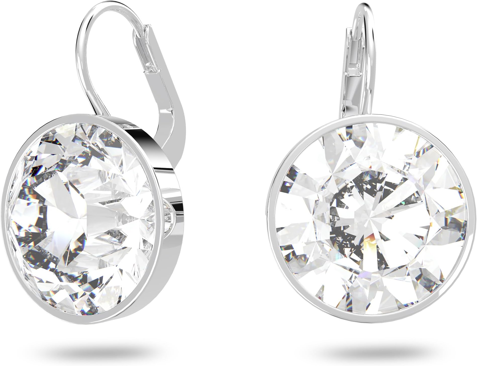 SWAROVSKI Mini Pierced Earrings, Circular Clear Crystals on a Rhodium Finish Setting, Part of the Bella Collection
