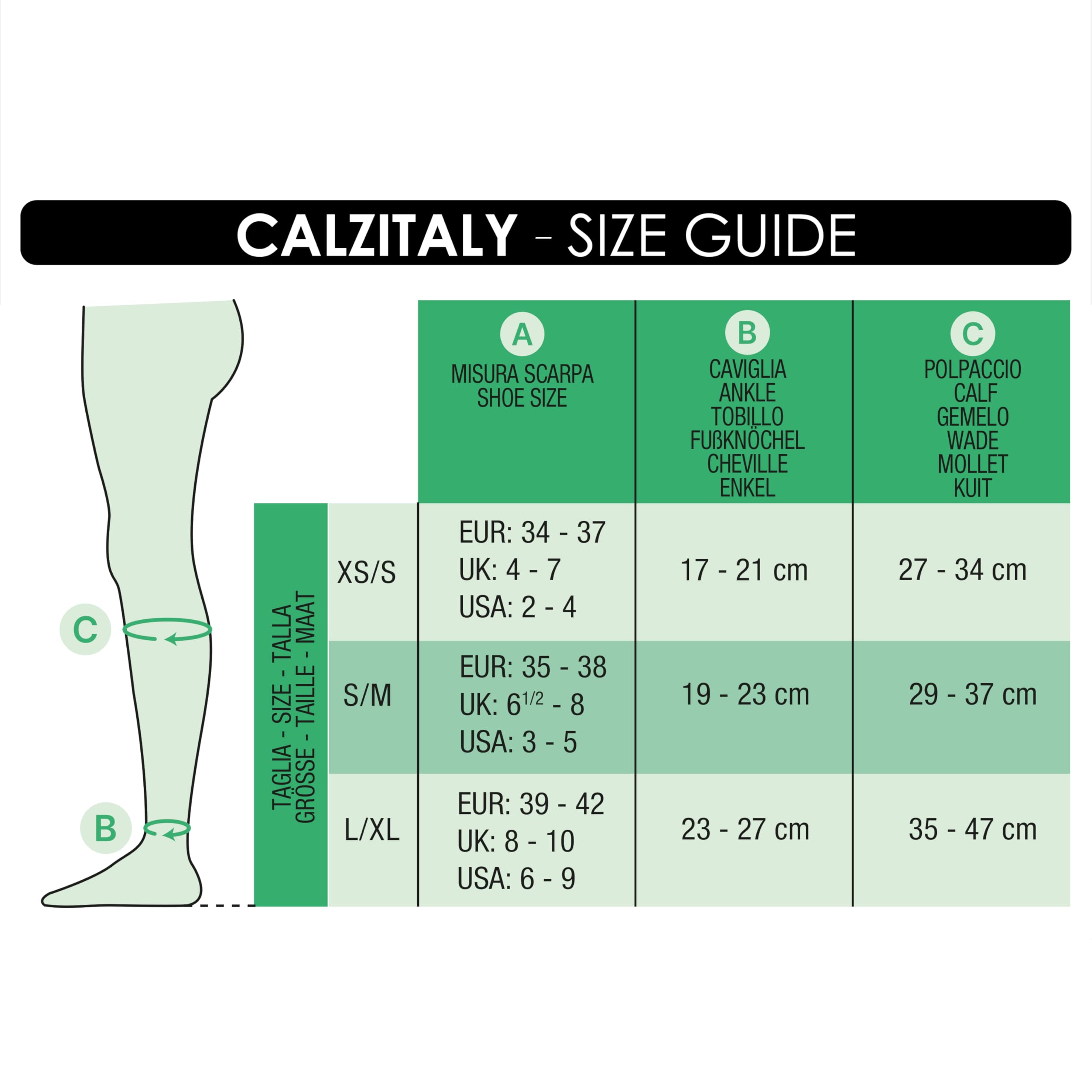 CALZITALY PACK 1/2 Gambaletti Elastici Compressione Graduata Forte a Punta Aperta, 140 DEN, 15/21mm/Hg | Made in Italy (Beige, S/M)
