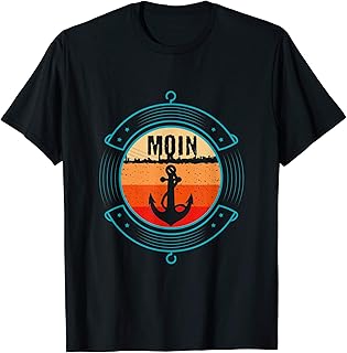 Moin Cooler Spruch Geschenk I Hafen Anker See Meer Segeln T-Shirt