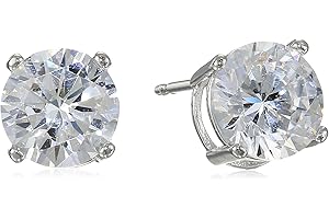 Stud Earrings for Men: Sterling Silver, Radiant Zirconia Brilliance
