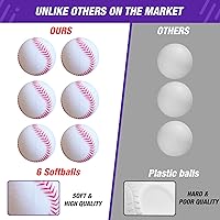 Vista 3 de Set de Béisbol - 3 Maneras de Jugar, Altura Ajustable, Fácil de Montar, Seguro y Resistente, Regalo Deportivo Ideal para Niños