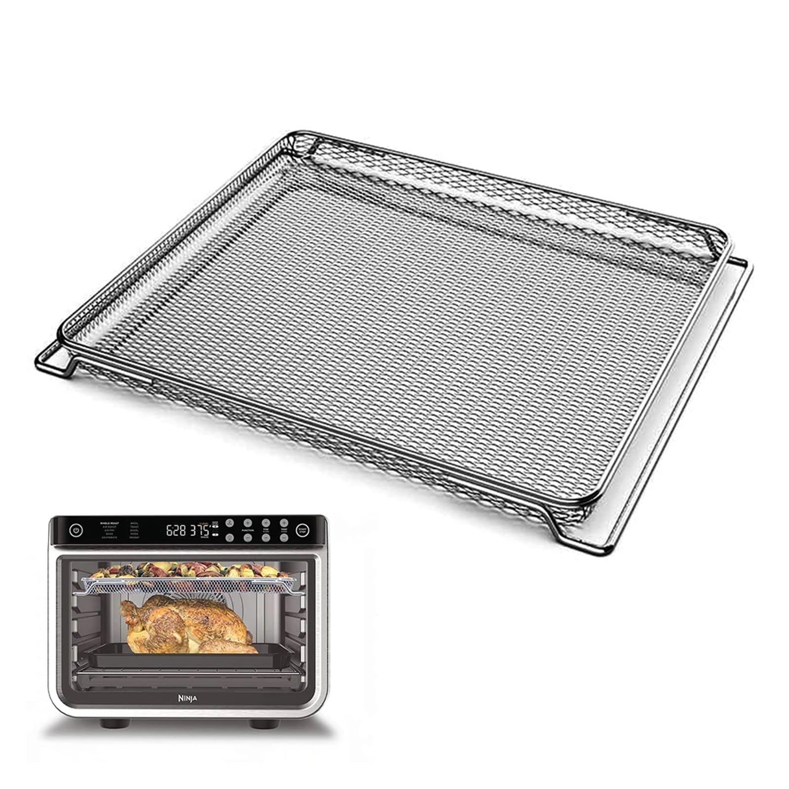 Bandeja de Horno Cesta for Horno y freidora de Aire, bandejas de Repuesto for Hornear, Cesta de Malla de Acero Inoxidable, Accesorios for Airfryer(Grill Net)