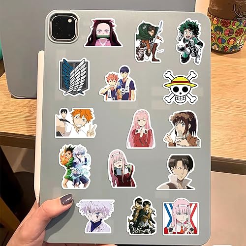 Miniatura 2 de Calcomanías mixtas de anime, populares calcomanías clásicas de anime, 50 unidades, calcomanías de vinilo impermeables para botella de agua, laptop,