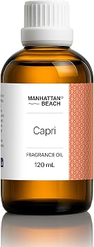 Manhattan Beach Capri, Diffuser Oil Inspired by Luxurious Fragrance - Fragrance Oil for Ultrasonic and Waterless Diffusers and Crafting - 120 mL, 4 fl oz Glass Bottle