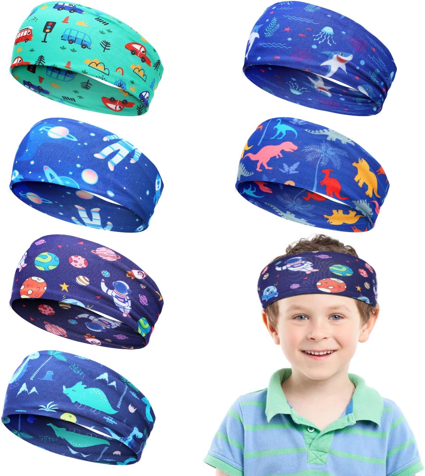 Boys Headbands for Sports- Non Slip Kids Athletic Sweatband, Comfortable Milk Silk, Elastic Football Headband, Sweat Absorbing Hairband for Kids Basketball Soccer Baseball Exercise