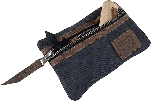 Vista 76 de Hide & Drink, bolsa de bolsillo multiherramienta de lona encerada, bolsa compacta multiusos con cremallera, mini funda de herramientas