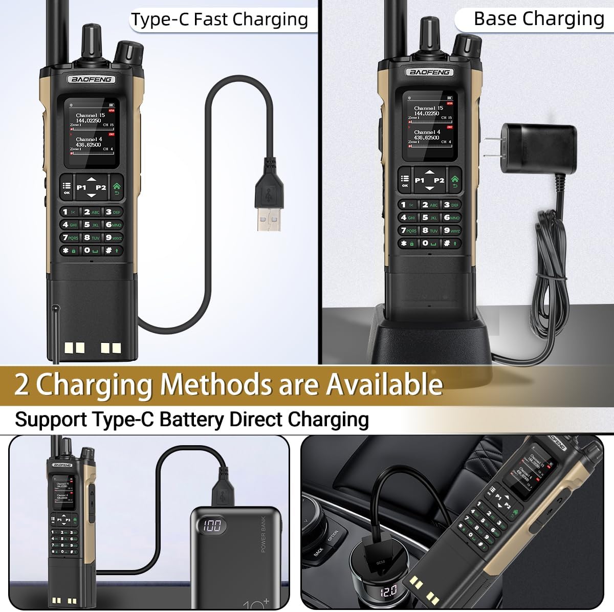 Ham Radio Baofeng DM32 DMR Radio Handheld Rechargeable Walkie Talkies Long Range DM32UV 5RM Two Way Radio NOAA Weather Radio with GPS, Copy Frequency 3800mAh Battery USB-C Charging with Radio Holster