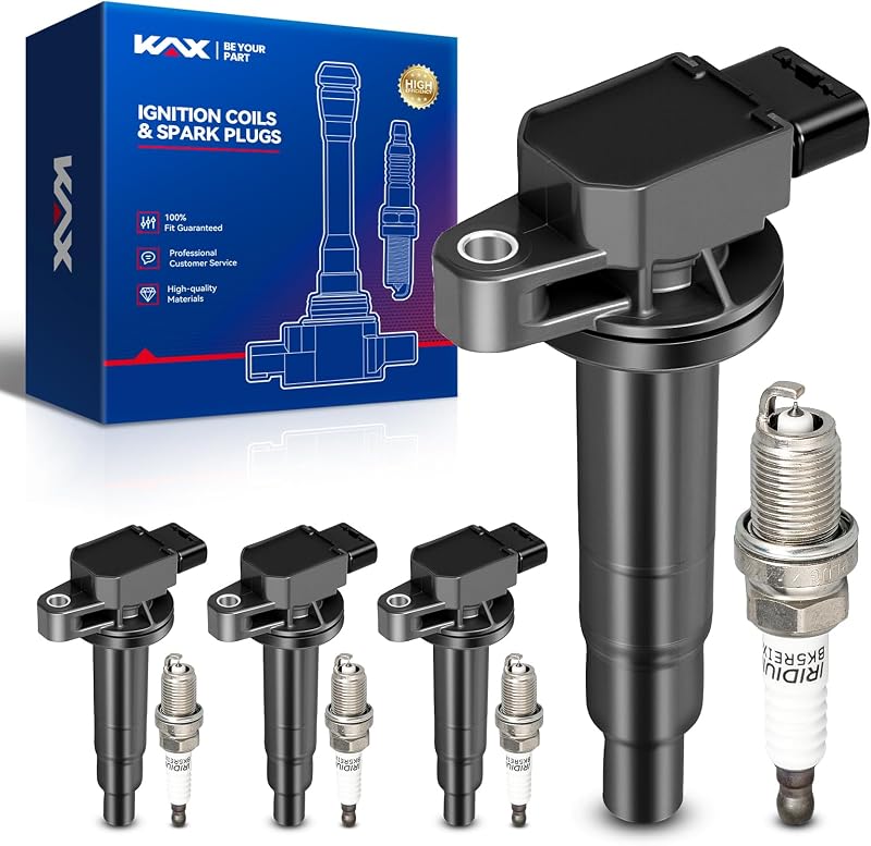 Kit com 4 bobinas de ignição UF316 e 4 velas de ignição de irídio 5464 KAX para Toyota