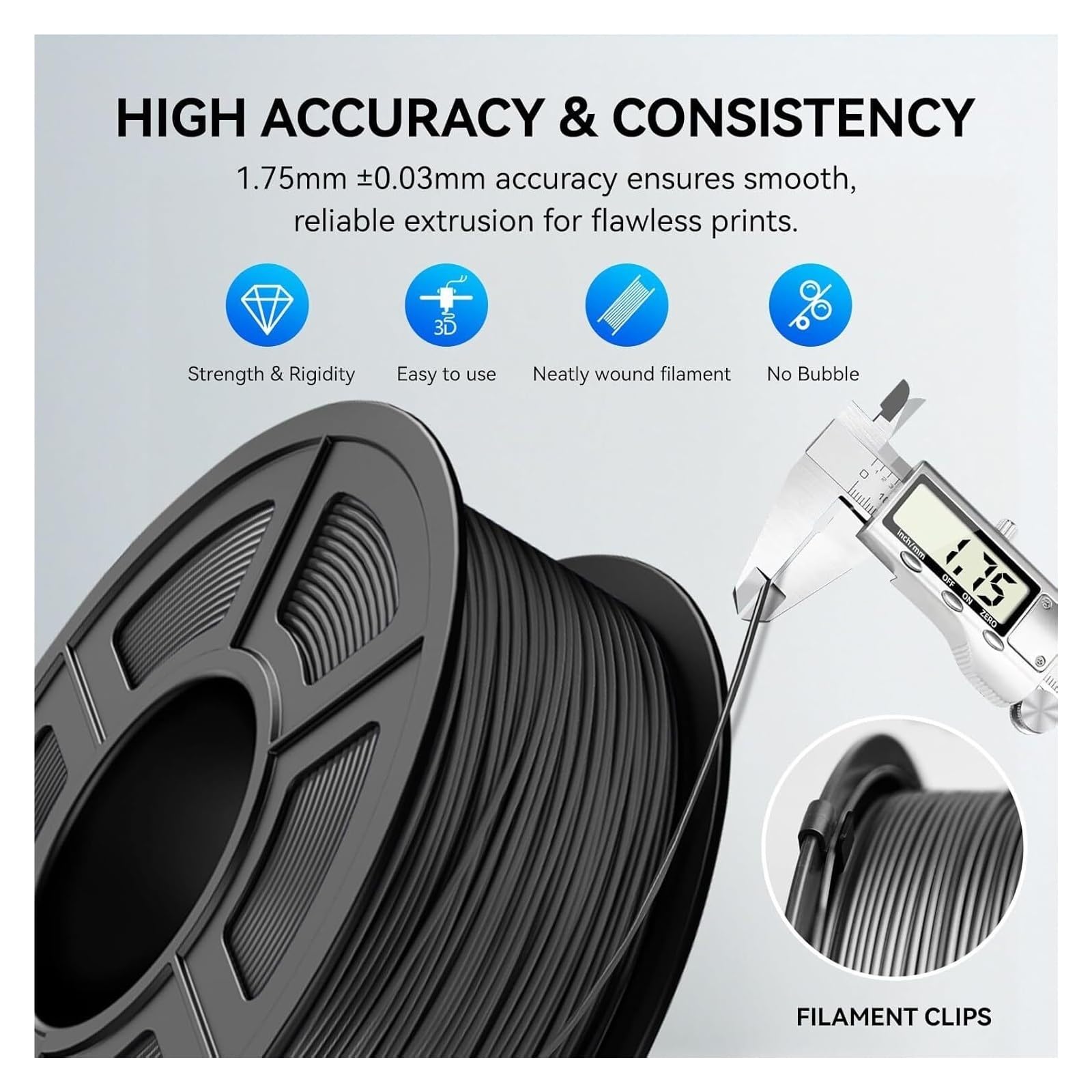 Rollo flexible de filamento TPU 1,75 mm, impresora 3D suave 95A, carrete kg, se adapta a la mayoría FDM(LIGHT G 1000g)
