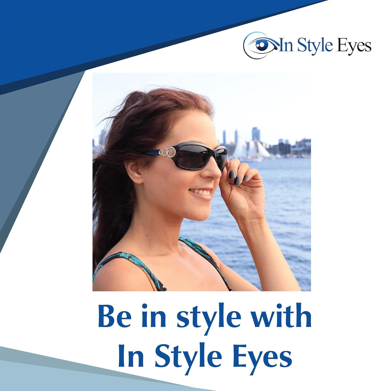 In Style Eyes Circle Power Bifocal Reading Sunglasses - Full-Rimmed, Italian Design Large Frame - Non-Polarized Lens