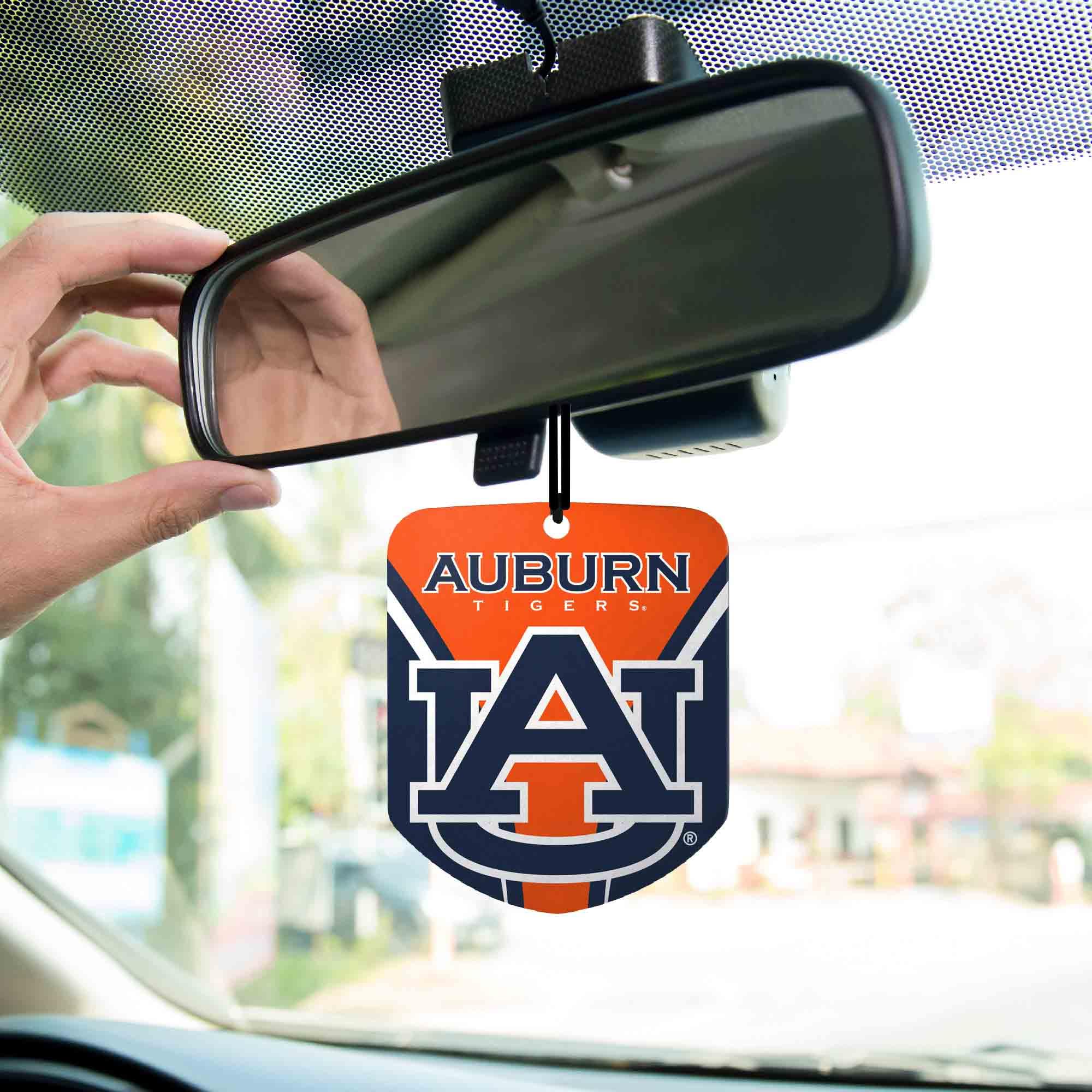 FANMATS 61605 NCAA Auburn Tigers Hanging Car Air Freshener, 2 Pack, Black Ice Scent, Odor Eliminator, Shield Design with Team Logo