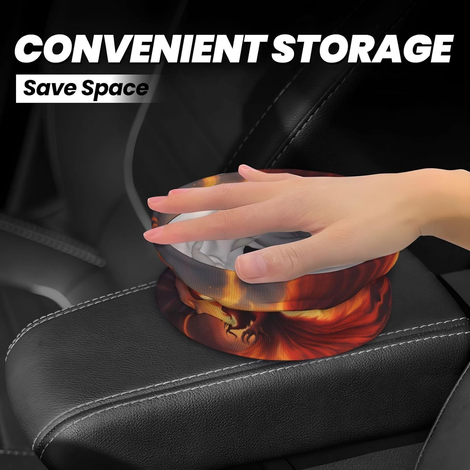 A Lovely Phoenix Hanging car Trash can, Foldable car Trash can, car Storage Box Accessories, Suitable for Travel SUV Truck Sedan image 4