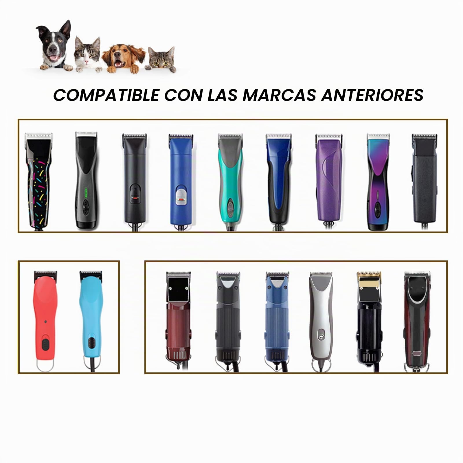 7F/5F/4F/3F - Cuchillas de cerámica para cortapelos para perros, compatible con Moser 45-50/heiner/Andis/Oster A5/Wahl KM10 Series,Longitud de corte de 1/8 pulgadas (3,2 mm) hasta 1/2 pulgadas (13 mm)