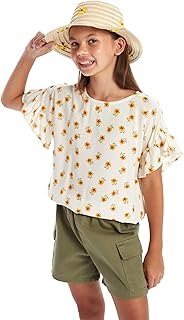 بلوزة مشجرة برقبة دائرية ضيقة للبنات من ال سي وايكيكي