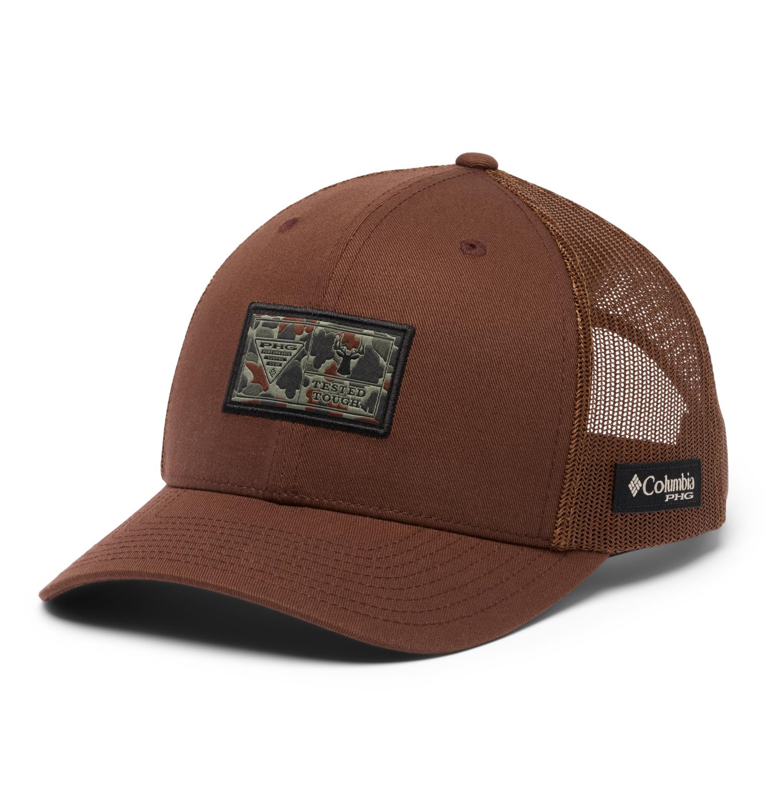 Columbia Unisex's PHG Patch Mesh Snap Back Baseball Cap, Tobacco/Tested Tough Buck, One Size