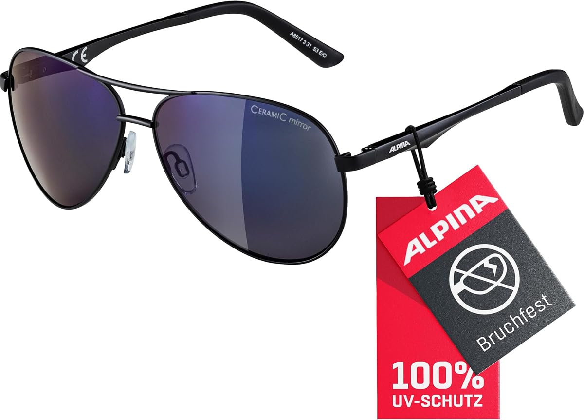 ALPINA A 107 - Verspiegelte und Bruchsichere Sonnenbrille Mit 100% UV-Schutz Für Erwachsene