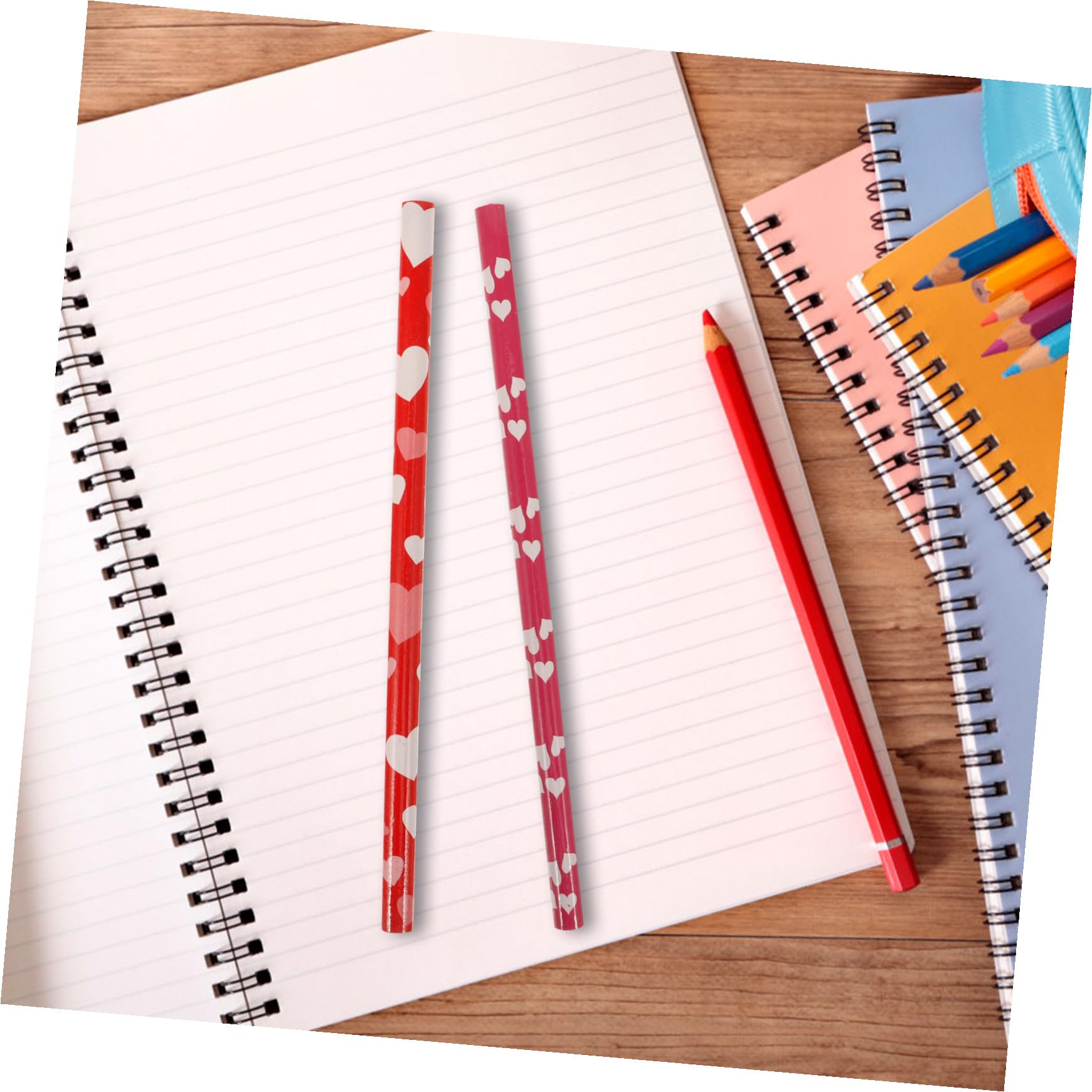 NUOBESTY 180pièces Crayons Et Gommes Thème Saint-valentin Crayons Hb Gommes Cœur Pour Et Activités