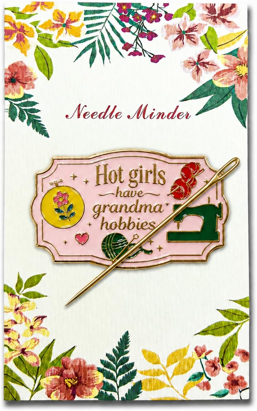 Magnetic Needle Minder, Needle Minder for Cross Stitch Embroidery Sewing, Cute Funny Needleminder Needle Holder, Strong Magnet Needle Nanny, Gift for Women Stitch Lovers, (Embroidery Machine)