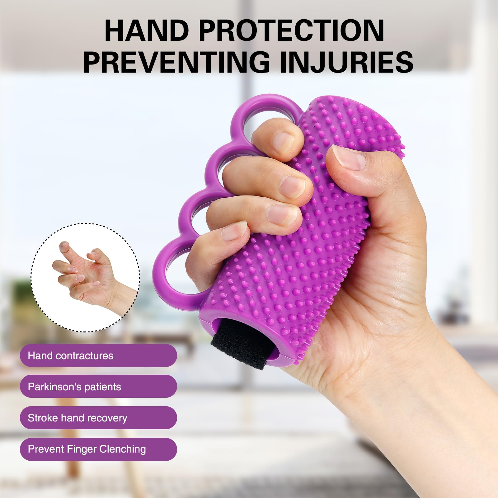 Hand Therapy Grip Ball for Hand Contracture & Stroke Arthritis Recovery - Exercise Strengthener for Weak Hands, Carpal Tunnel, Rehabilitation, Post-Surgery, Soft Squeeze Stress Relief Ball for Seniors — Amazon image 2