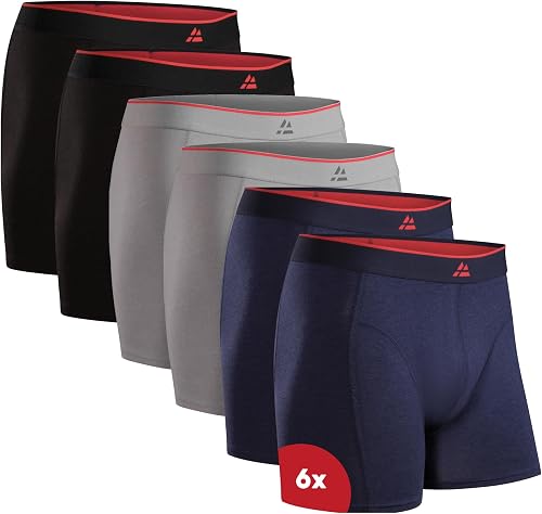 DANISH ENDURANCE Boxer de Bambú Hombre, Suaves y Elásticos, 6 y 10 Pack