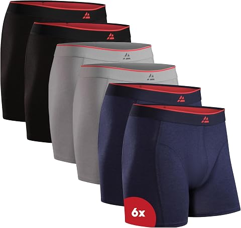 DANISH ENDURANCE Boxers Hommes en Bambou, avec ou sans Braguette, Lot de 6 ou 10