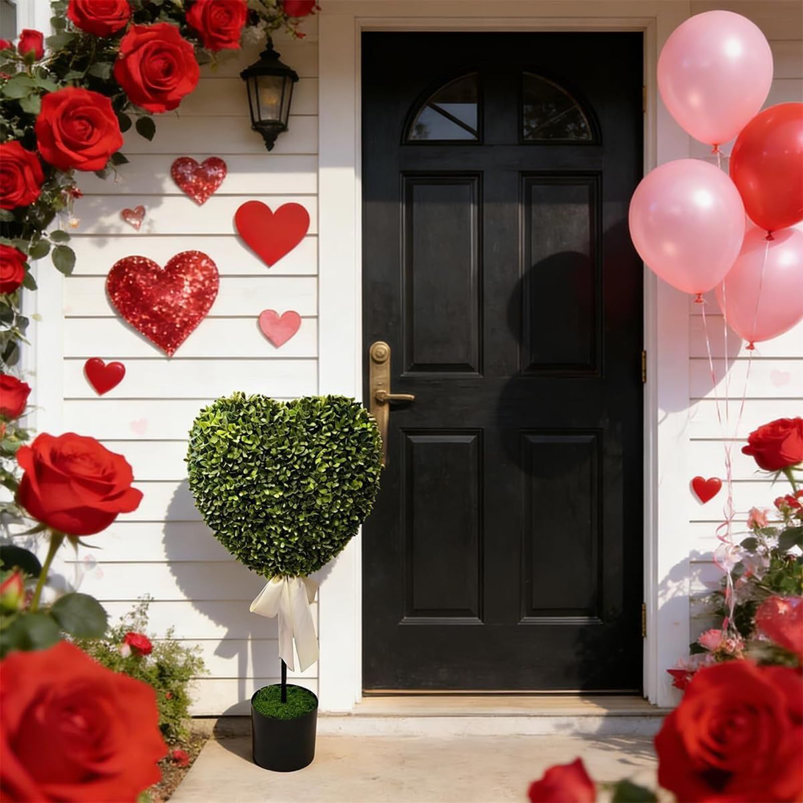 Topiaria Artificial Decoración De San Valentín con Falso