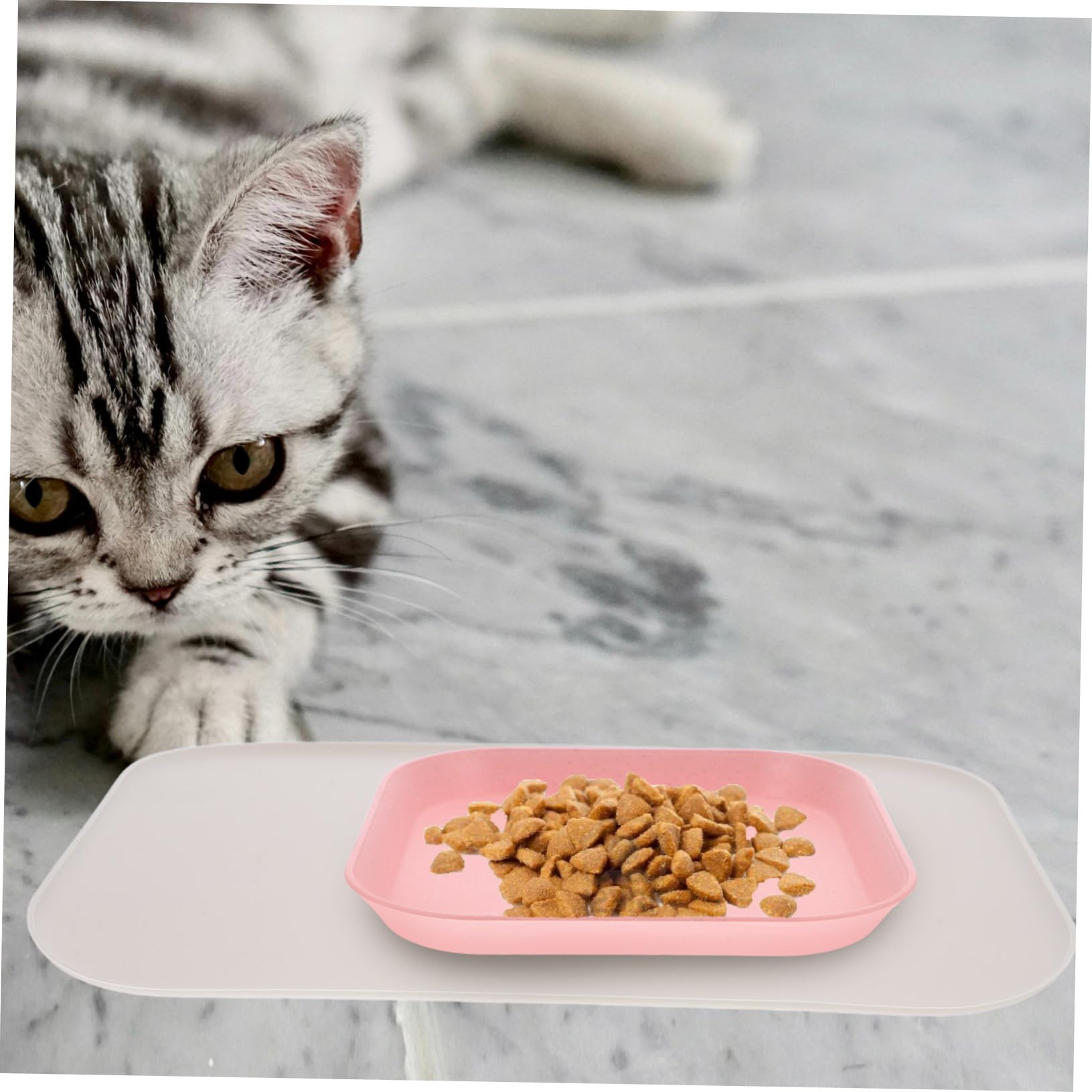 Happyyami 4stücke Silicone Pet Feeding Mat Mit Erhöhtem Rand wasserdichte Futtermatte Für Hunde Und Katzen rutschfest Leicht Zum Schutz des Bodens Beim Füttern Bietet Komfort Und