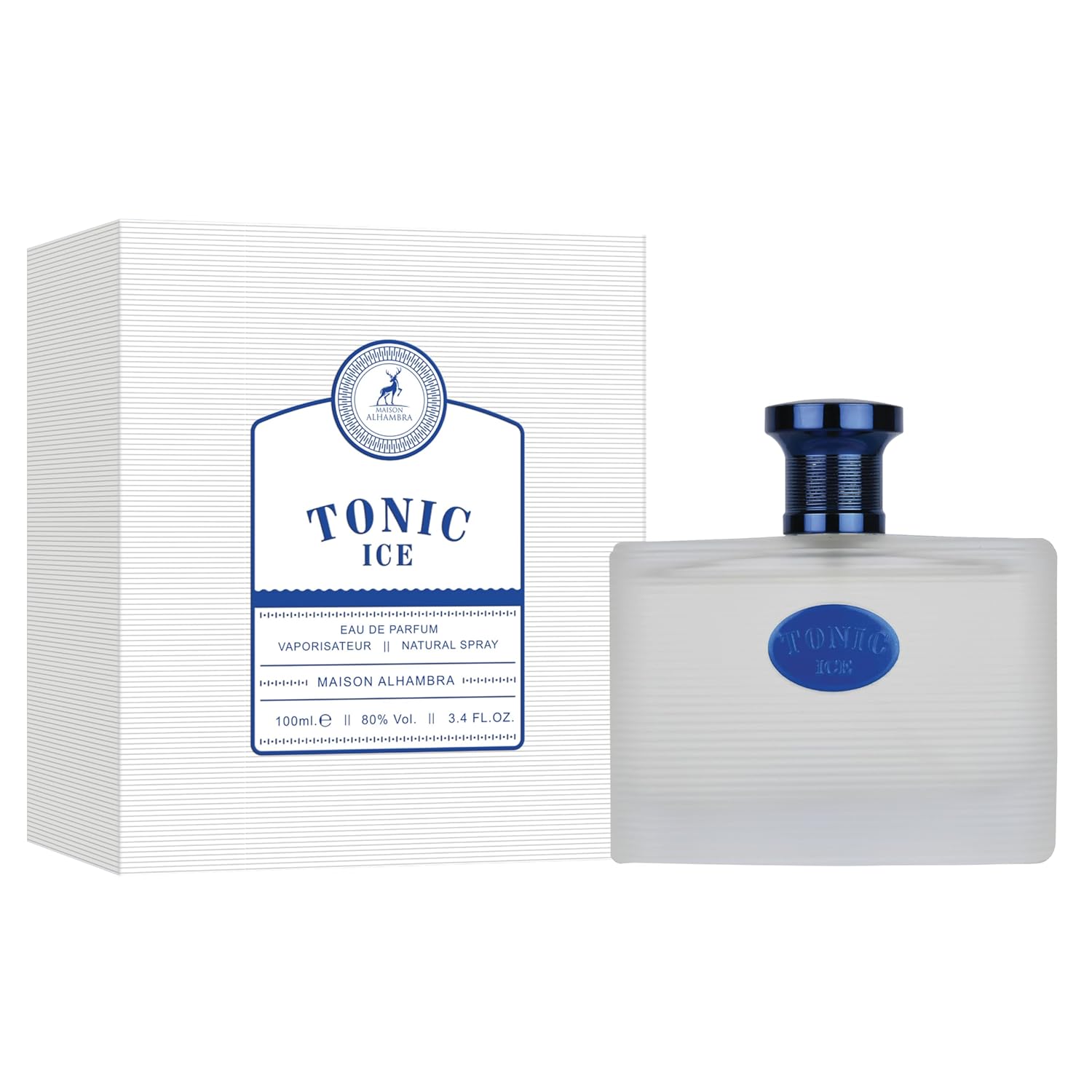 Maison Alhambra Tonic Ice – Fresh, Aquatic, Citrus, Musky – Eau de Parfum Spray Long-Lasting Fragrance for Unisex, 3.4 Ounce / 100 ml